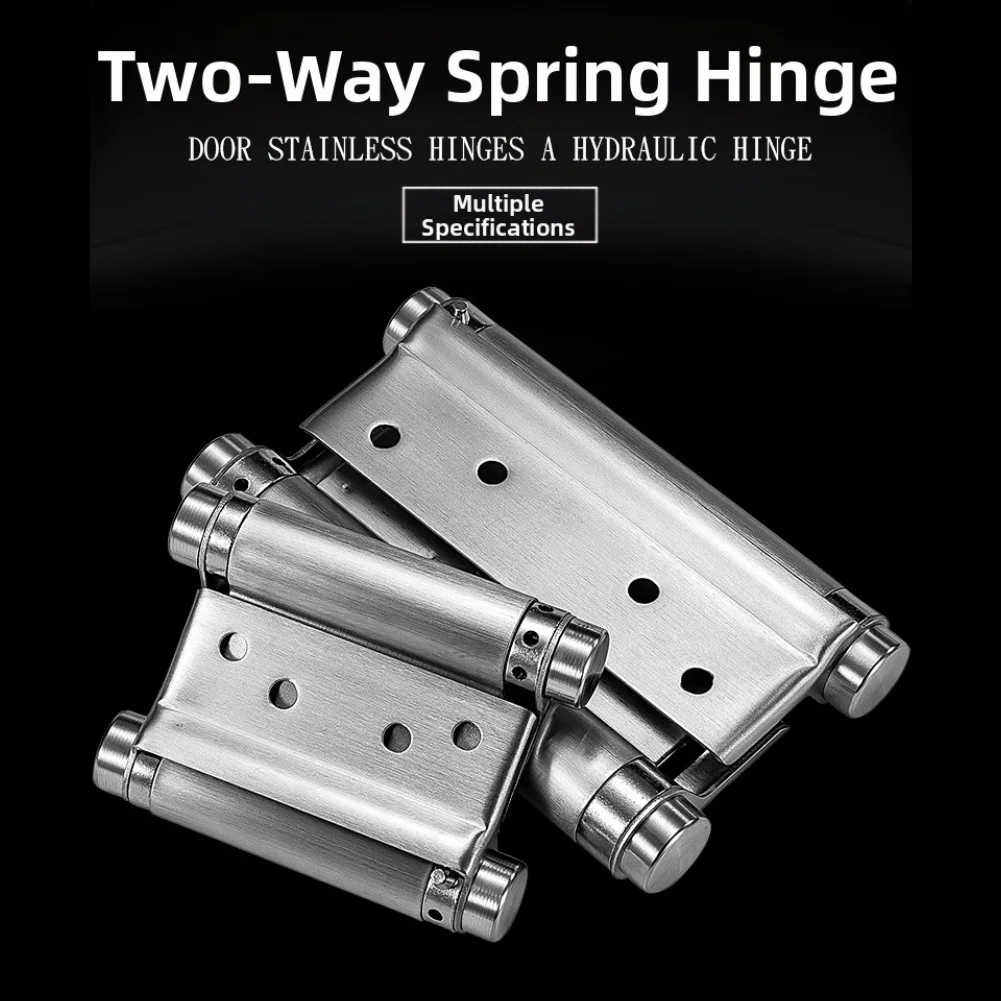 Double Spring Hinge Stainless Steel Two-way Door Hinge Automatic Closing Garage Fence Dedicated Hardware