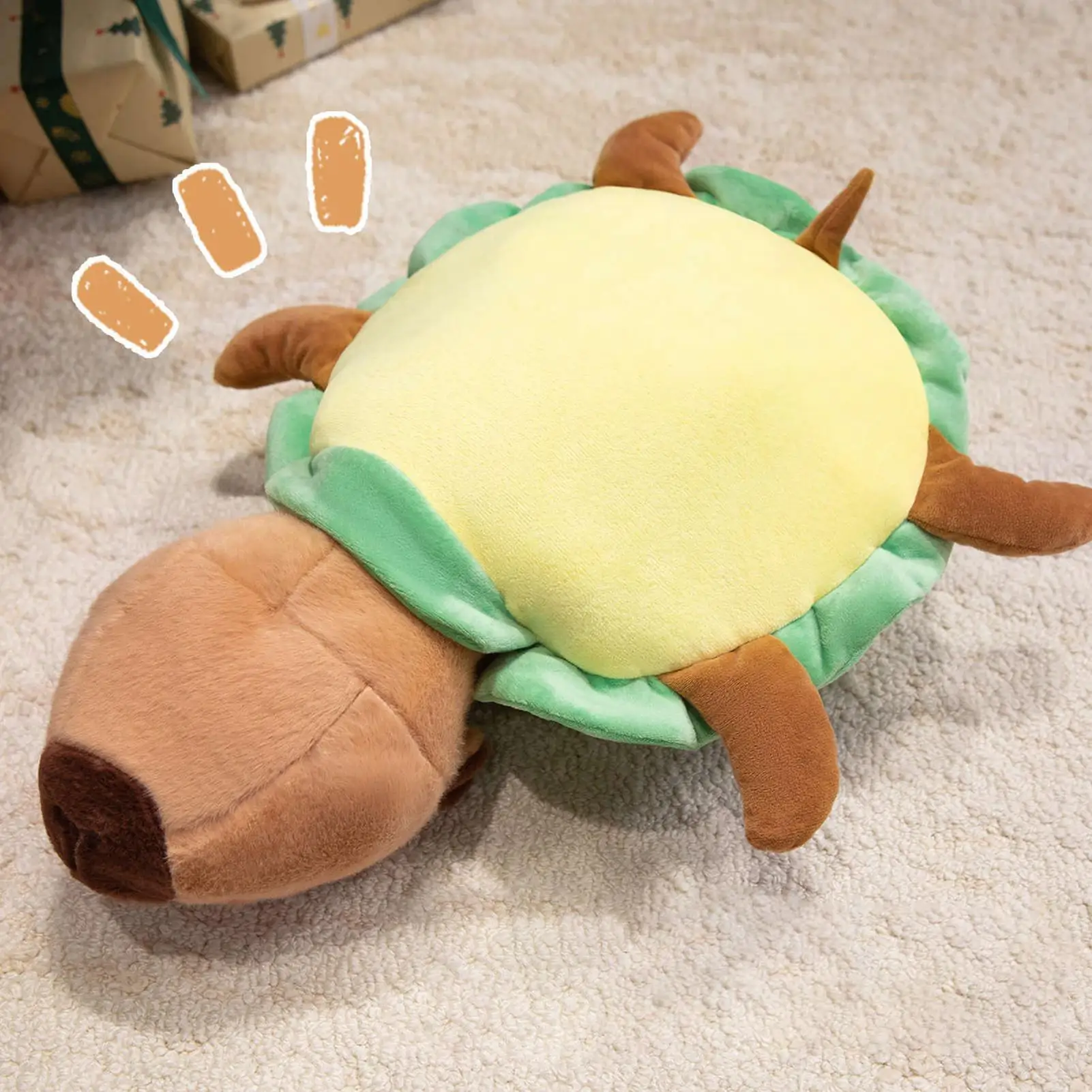 Capybara Plush Toy Stuffed Animal with Turtle Cute Soft Doll Throw Pillow Kawaii Collection Gift Christmas Birthday Decoration
