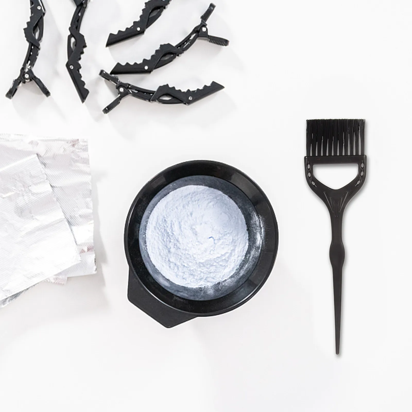 1Set Hair Coloring Brush Bowl Set Flexible Easy Clean Wear Resistant Plastic Dye Mixing Kit for Salon Home Use Hair Dye Facial