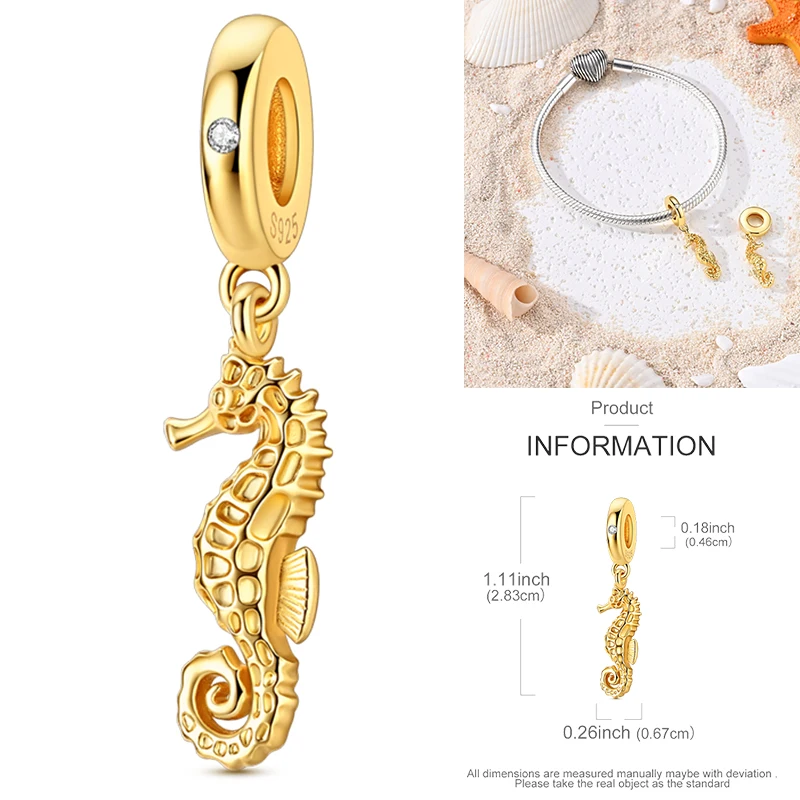 925 Sterling Silber Ozean-Tier-Charm-Perlen Wal Delfin Oktopus Meeresschildkröte Seepferdchen Krabbe Hummer DIY Armband Halskette Geschenk – Detail 23