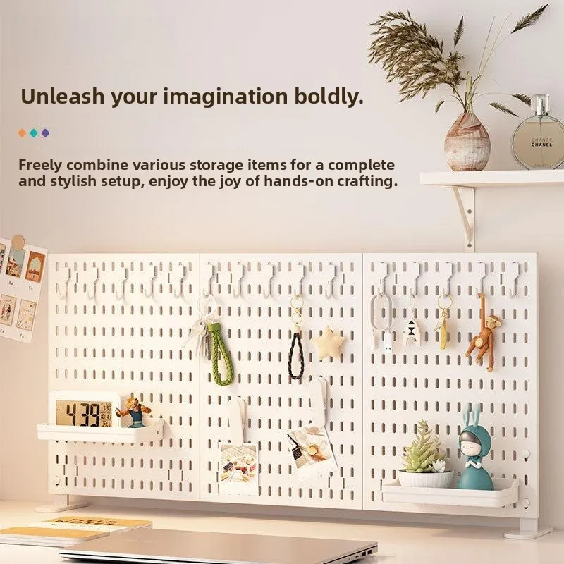 

Desktop Organizer Stand Vertical Hole Board No Drilling Clip Office Desk Storage elf Children's Room Plastic Anti Moisture ...