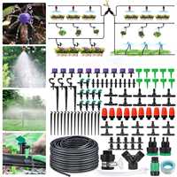 40-29M 153Pcs DIY Drip Irrigation System Automatic Watering Garden Hose Micro Drip Watering Kits with Adjustable Drippers