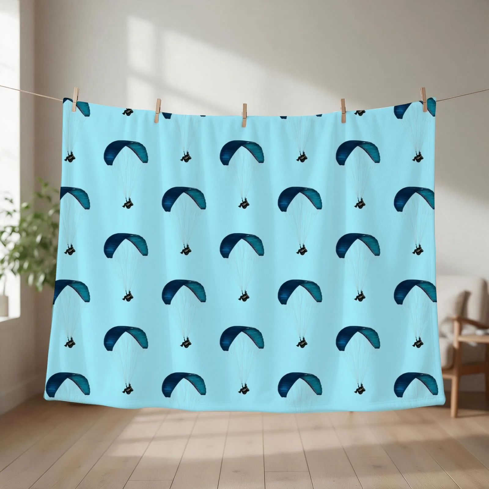 New paraglider Throw Blanket couch cozy soft plush fuzzy picnic outdoor blanket