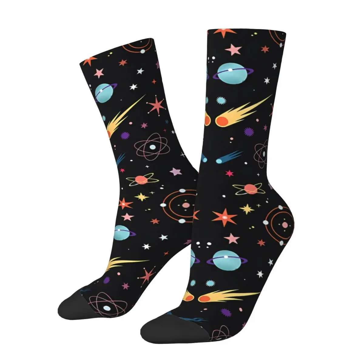 

Vintage Fly Through Space Men's Socks The Stars Unisex Novelty Pattern Printed Crazy Crew Sock Gift