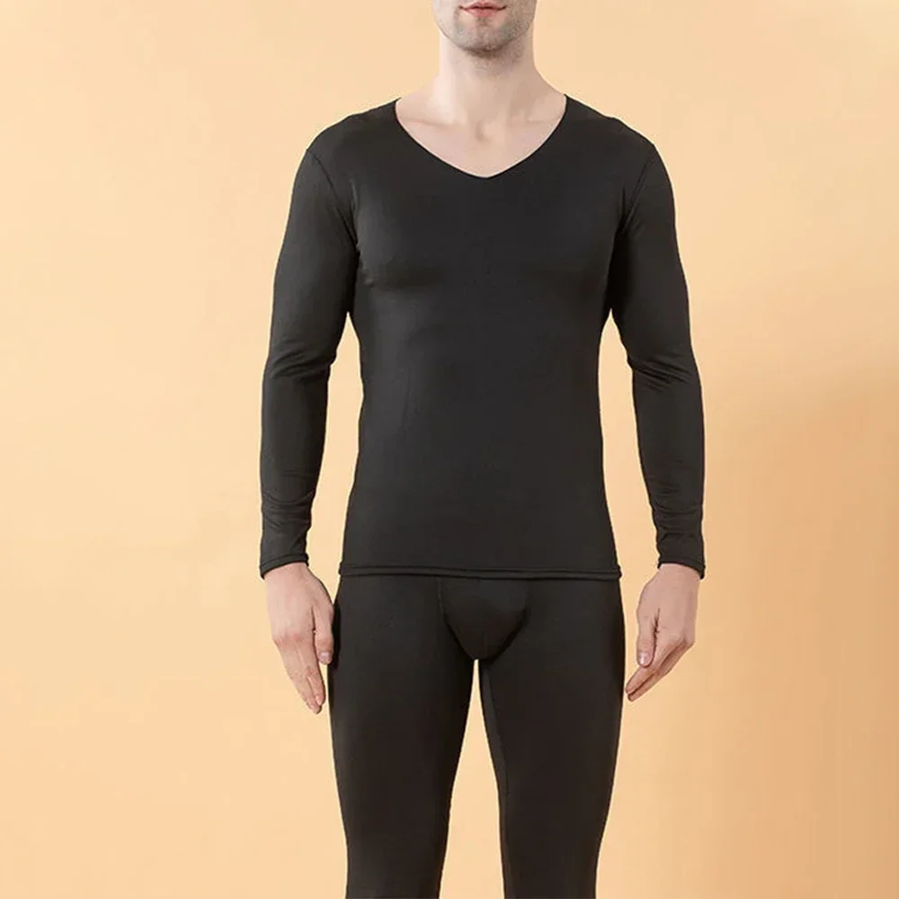Ensemble de sous-vêtements thermiques sans couture pour hommes, longs caleçons en Y, document solide, confortable, lait, automne, hiver, mode
