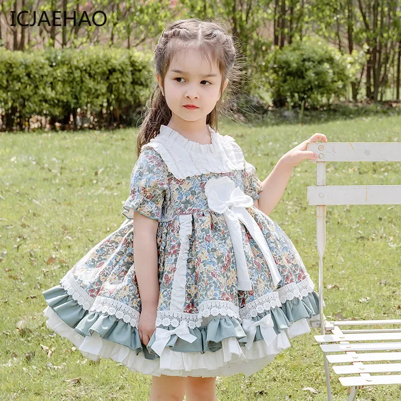 

Spanish Floral Dress for Girl 2023 Children Turkey Clothes Lolita Princess Ball Gown Dresses Baby Girls Birthday Party Vestidos