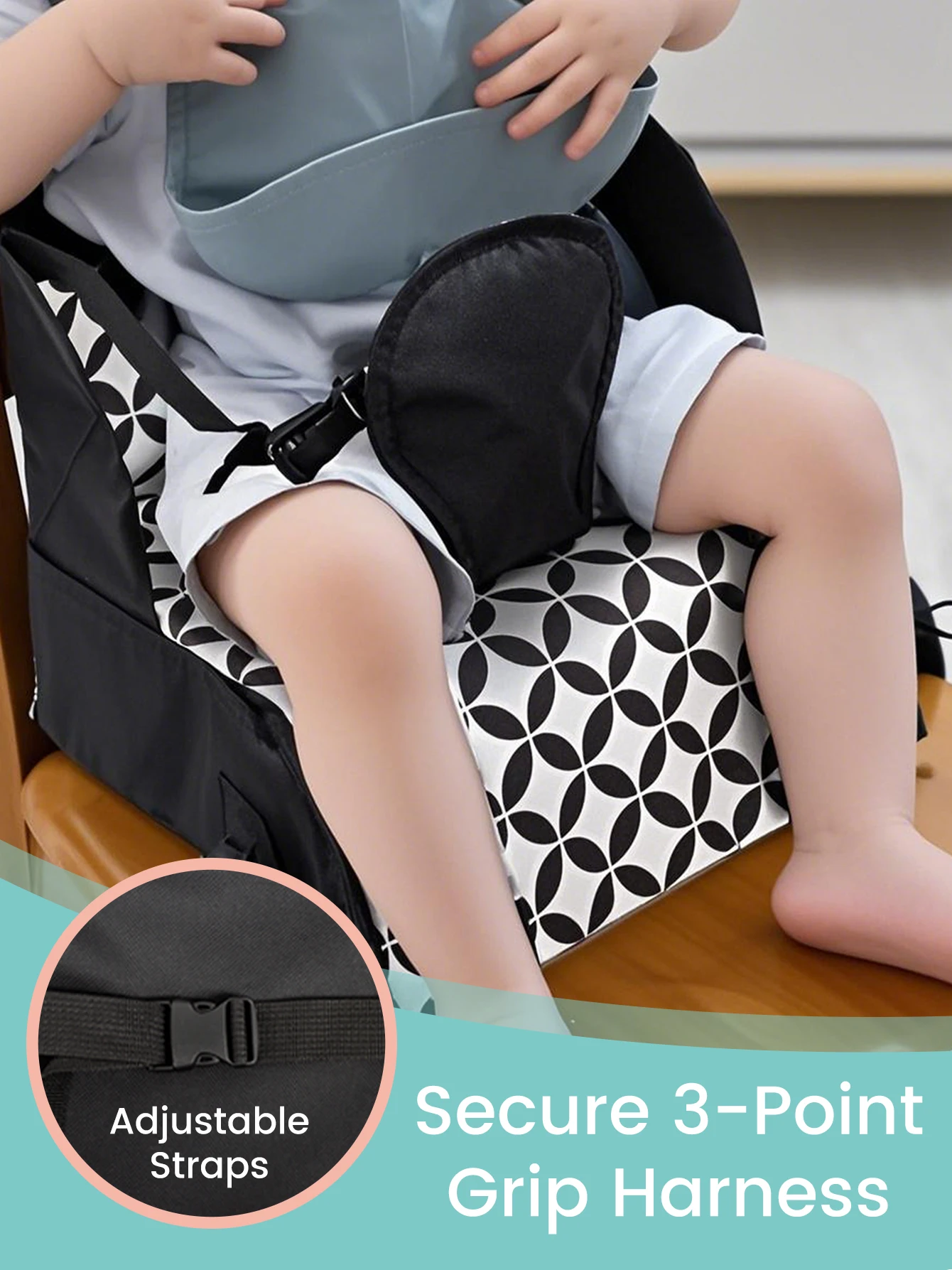 Baby Dining Chair Booster Seat Portable Foldable Non-slip Printed Cushion Kids High Seat Pad Children Travel Essential Supplie