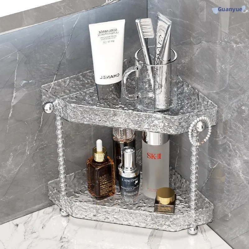 

Batoom Triangular Double Layer Storage Ra Cosmetic Jewelry Organizer Desktop Toilet Accories elf Home Organization