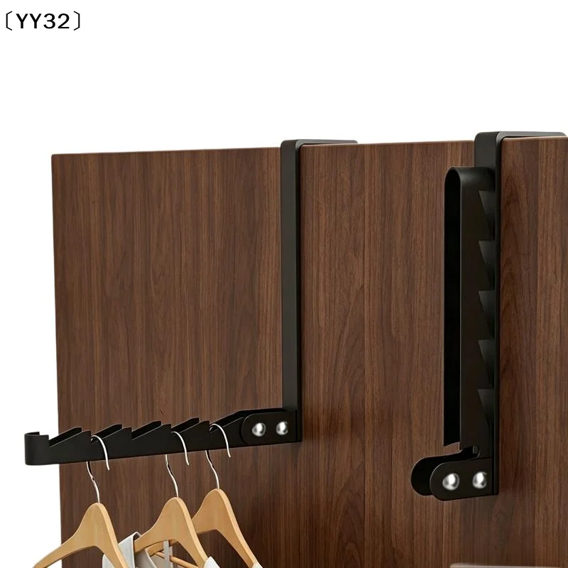 1Pcs Rustproof 5 Grooves Door Organizer Rack Collapsible Hooks Over-Door Coat Rack  Space-Saving Drying Laundry Rack〔YY32〕