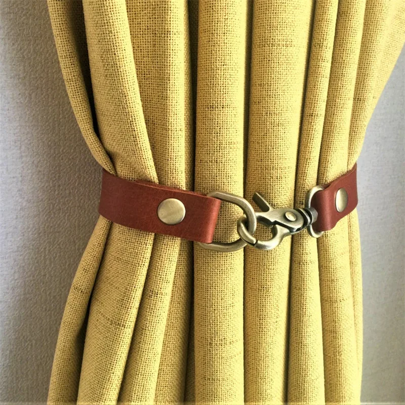 

Leather Curtain Tie Backs Curtain Holder Clip Buckle Rope Hotel Home Decorative Room Accessories Curtain Tieback