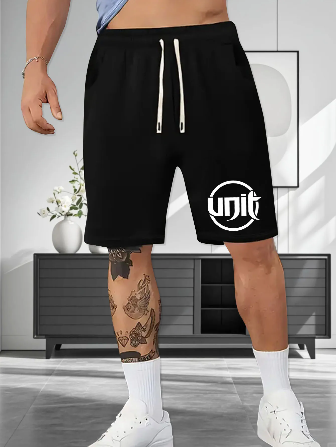 

Summer Men's English Printed Breathable Home Leisure Sports Printed Shorts Summer Outdoor Fitness Shorts Men's Shorts