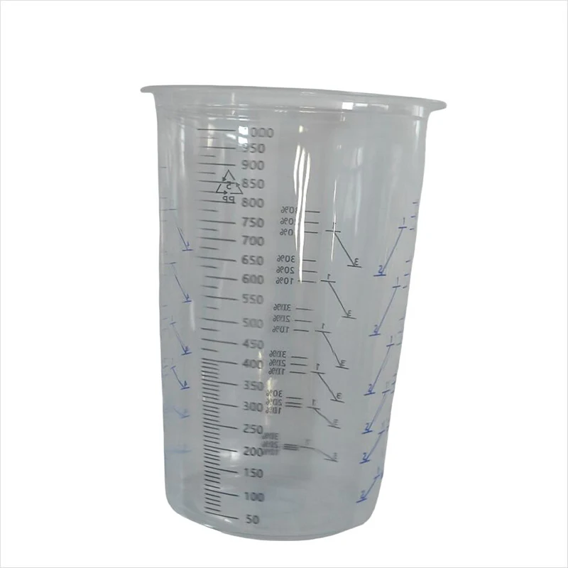 10PCS Spray Disposable Measuring Cups 1000ml Clear Graduated Plastic Paint Mixing Cups DIY Accessories