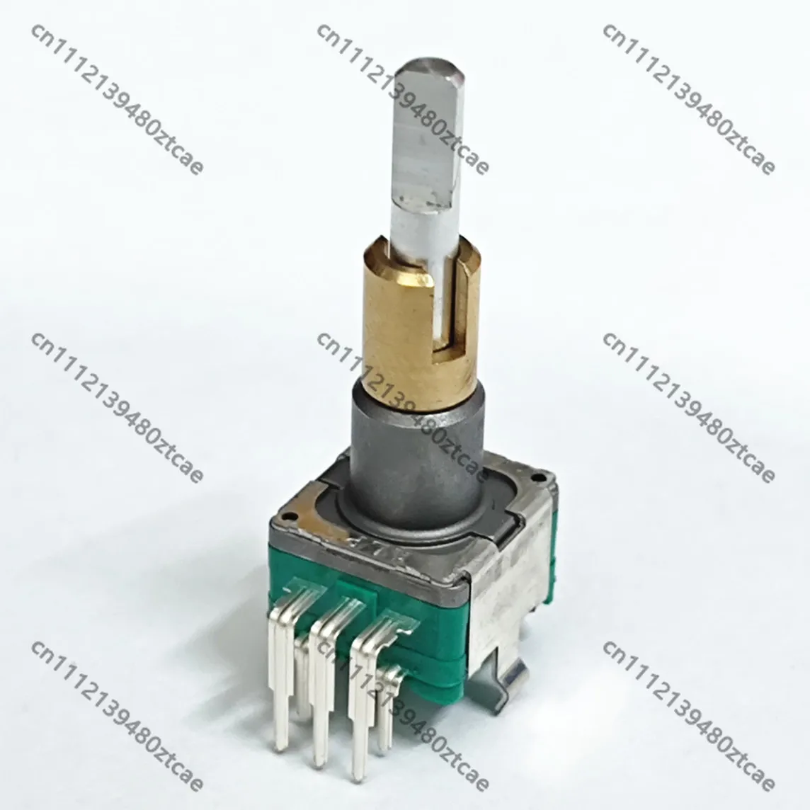 Dual Shaft Rotary Encoder With Push Switch 30 Detent 15 Pulse 25mm Handle Shaft Volume Control 1Pc