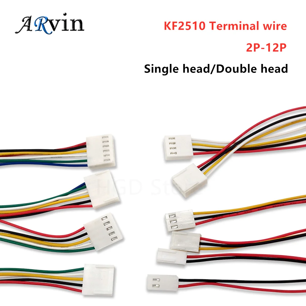 10pcs KF2510 Terminal Wire Set 2.54mm Spacing 2P-12P Single & Double Head Electronic Wire Connection Terminal Blocks