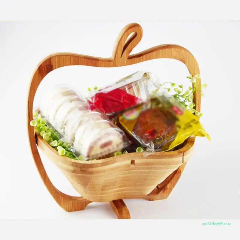 Bamboo Folding Fruit Basket Chopping Board Collapsible Vegetable Bowl Trivet Foldable Food Storage Container Tray