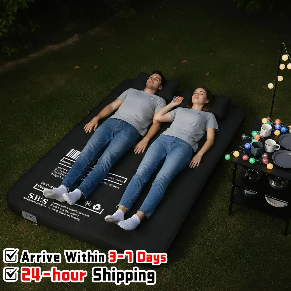 

Double Inflatable Camping Mat with Pump Compact Camping Air Mattress Automatic Inflatable Mat for Backpacking Hiking Beach Tent