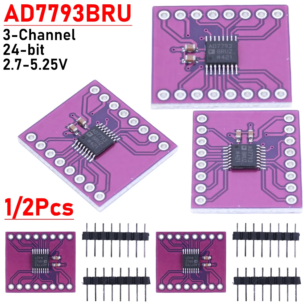 1/2Pcs AD7793BRU CJMCU-7793 ADC Low Noise Amplifier Module 3-Channel Low Noise Module 24-bit AD7793 2.7-5.25V