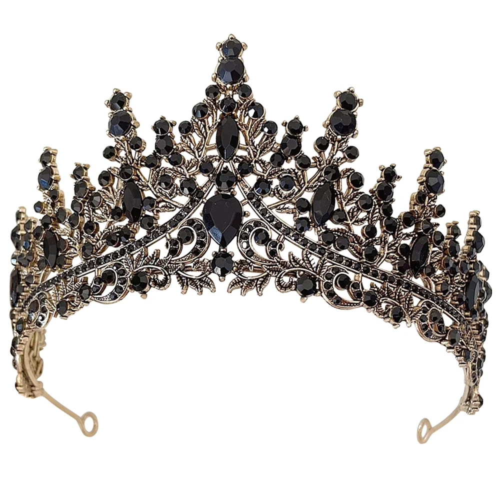 

Head Band Black Rhinestone Crown Crowns for Women Tiaras Headgear Wedding Bride Bridal Rhinestones Headband Women's