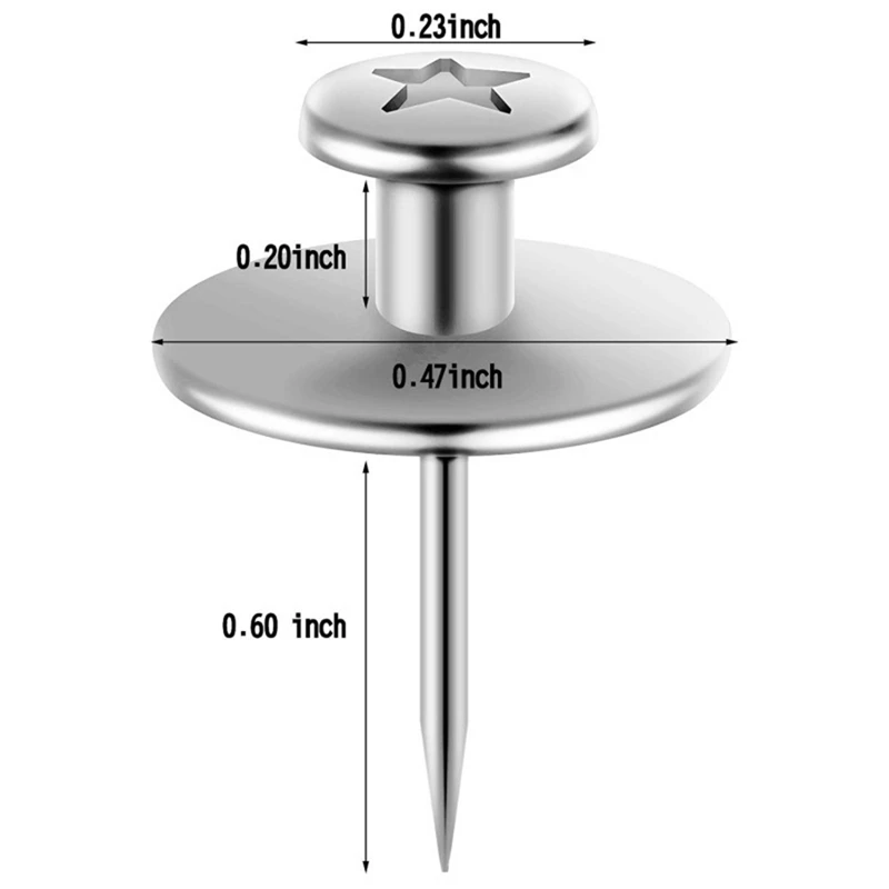 50 Uds. Perchas de doble cabeza para cuadros, clavos, tachuelas para pulgar, clavos colgantes de cabeza pequeña, alfileres de empuje, ganchos decorativos para pared