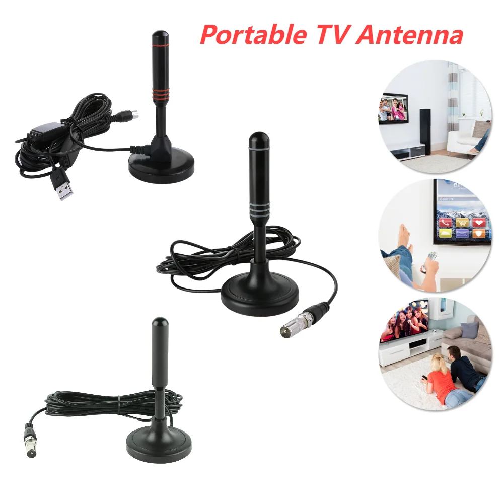 Portable HD TV Antenna Digital HD Aerial 20DBI HD Digital TV Antenna with Amplifier DVB-T2 Quick Response Indoor Outdoor Antenna