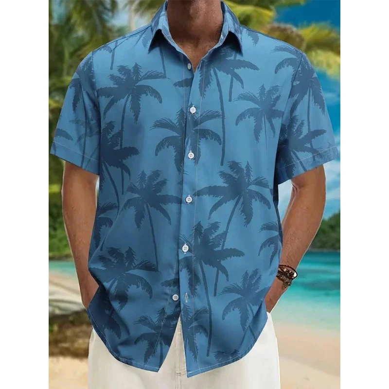 Hawaiian Men's Shirt Summer Outdoor Beach Men's Short-sleeved Shirt Urban Everyday Casual Men Tee Tops Street