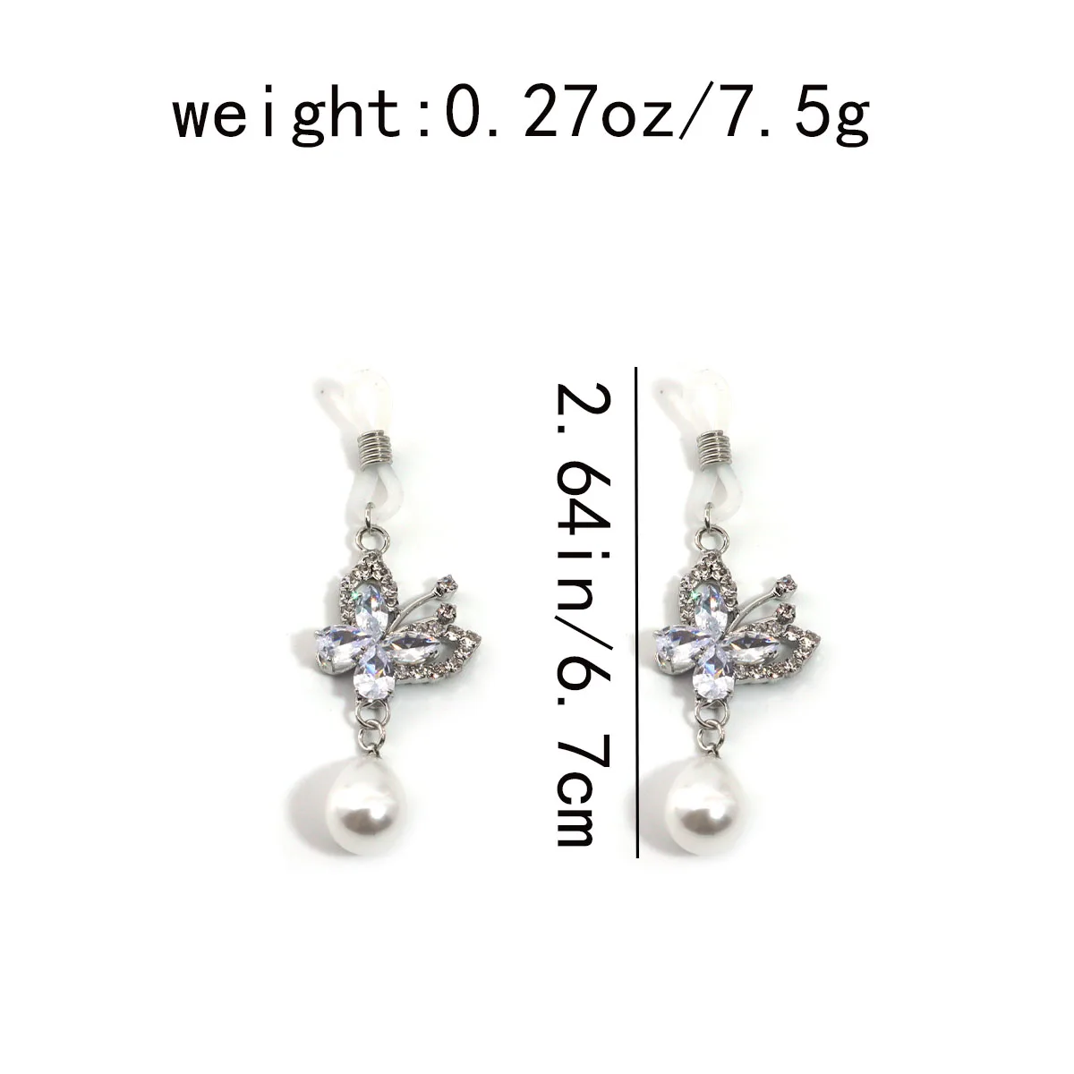 2 pieces/Sexy Butterfly Pendant Breast Ring Female Pleasure Body Chain Fashion Charm Zircon Breast Chain