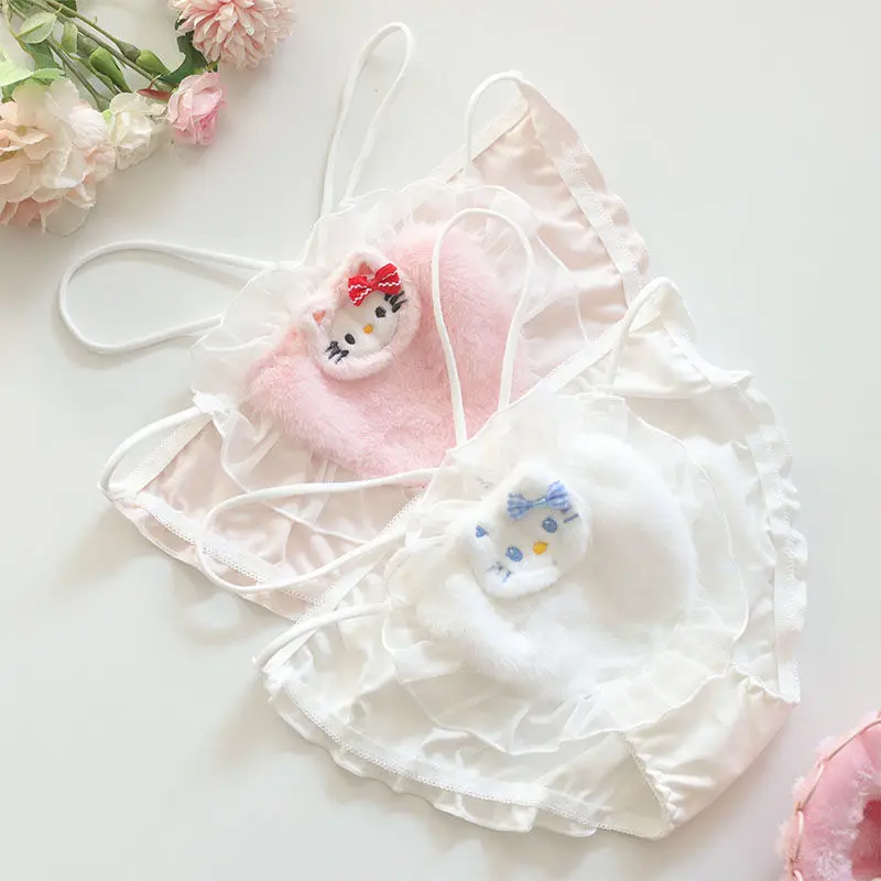 

New Sanrio Hello Kitty anime cartoon cute and innovative lace triangle low-waist girl's high-looking favorite underwear gift