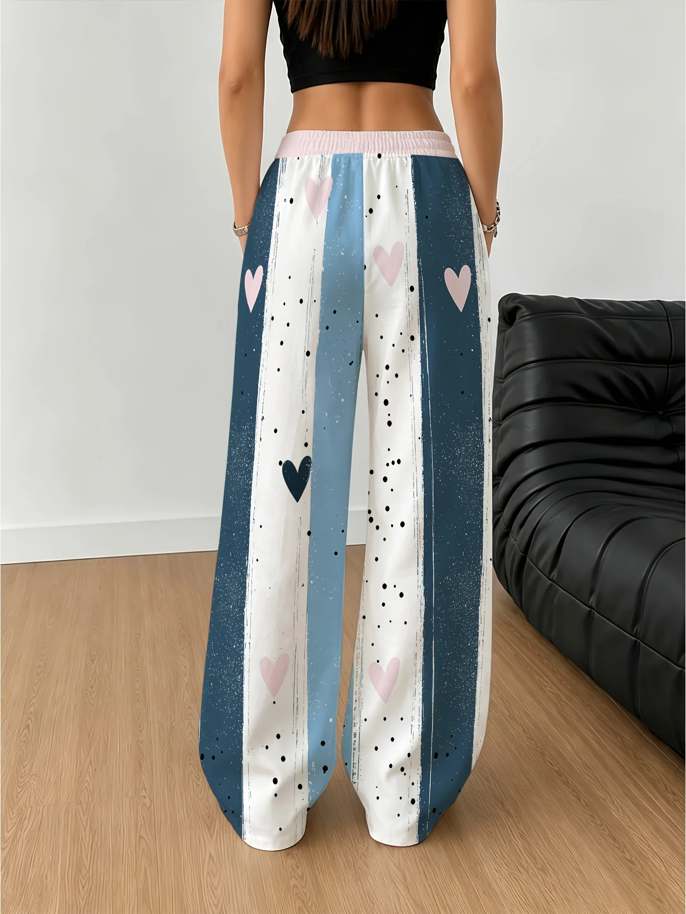 Spring/Autumn Hot Sale Personalized Fashionable Y2k Pants Trendy Fashion Vintage Print Loose Women's Striped Sports Pants
