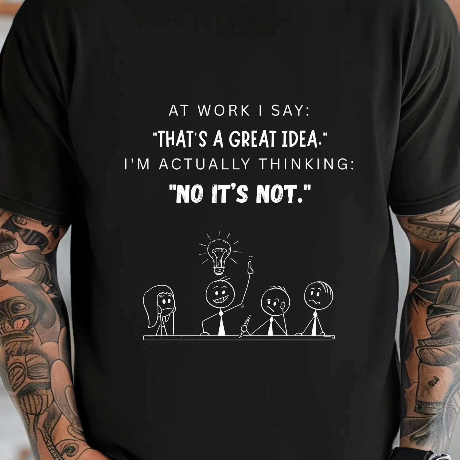 Sarcastic Office T Shirt Stick Figure Meeting Humor Corporate Coworker  vintage Washed Soft Casual streetwear Unisex