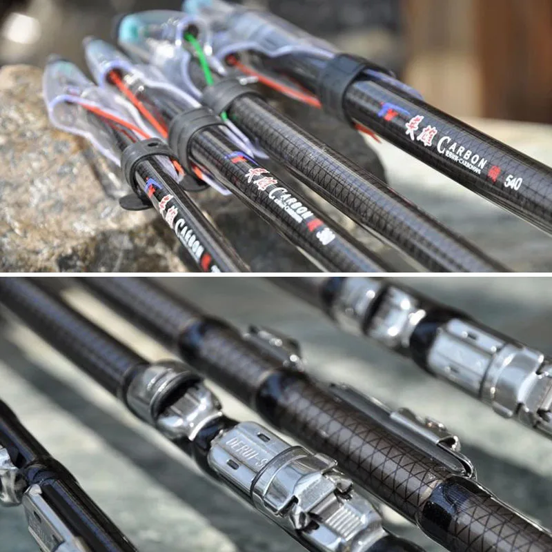 Telescopic Fishing Rod Carbon Fiber 2.7/3.6/4.5/5.4/6.3m Travel Spinning Reel Travel 2.7/3.6/4.5/5.4/6.3m