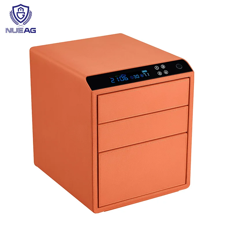 XAG-PGC3-12-Y Three layer raised fingerprint password jewelry safe household intelligent anti-theft safe cash box