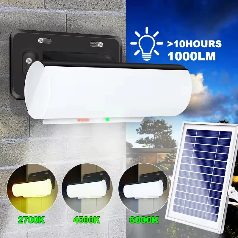 6W 1000LM High Quality House Lamp Warm White 2700K-6000K Motion Sensor Split Solar Garden Lights  With Remote