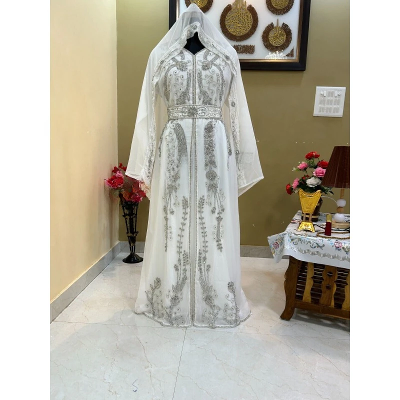 Sale Wedding Fashion Beads Kaftan Abaya Party Africa Clothing Crystal Work