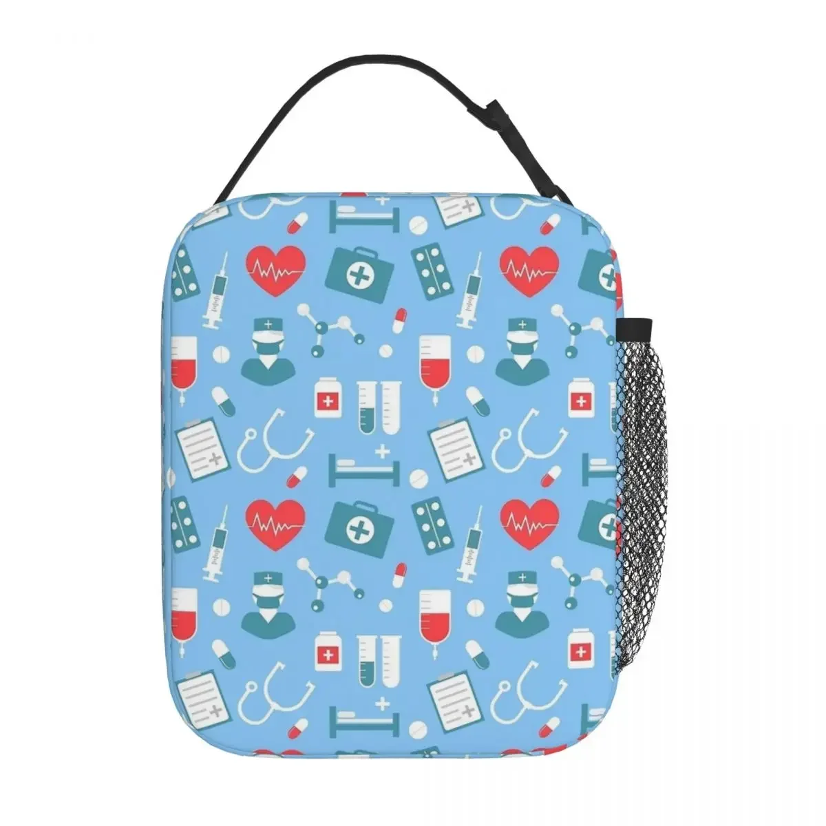 

Cute Nursing Pattern Nurse Merch Insulated Lunch Tote Bag For Travel Food Storage Bag Portable Thermal Cooler Lunch Boxes