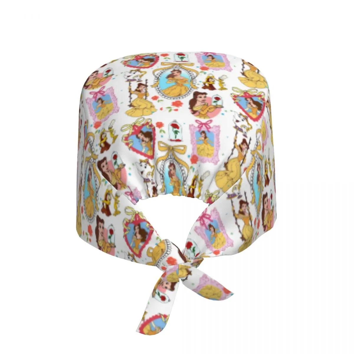 Beauty And The Beast Cartoon Cleaning Working Cap Comfortable Anime Romantic Scrub Cap Surgicals Hat Nurse Scrubs Hat Nurse