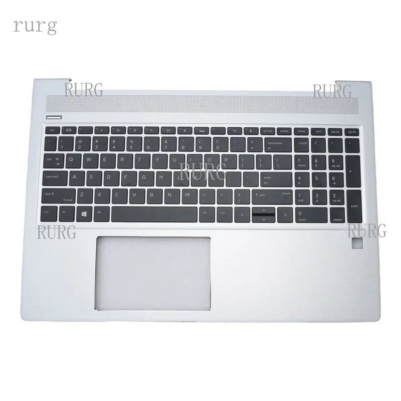 R+  For HP ProBook 450 G6 450 G7 Silver Palmrest Backlit Keyboard L45090-001 US
