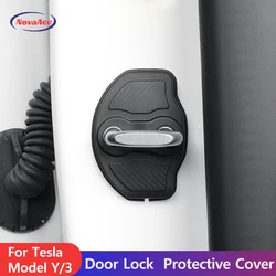 Car Door Lock Cover Protector for Tesla Model Y 3 2017-2023 2024 Doors Stopper Guard Accessories Protection Latches Covers