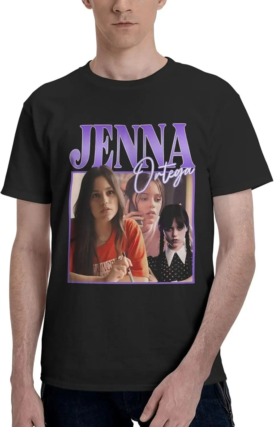 Jenna Ortega T Shirt Men's Summer Short Sleeve T-Shirt Crewneck Casual Tee