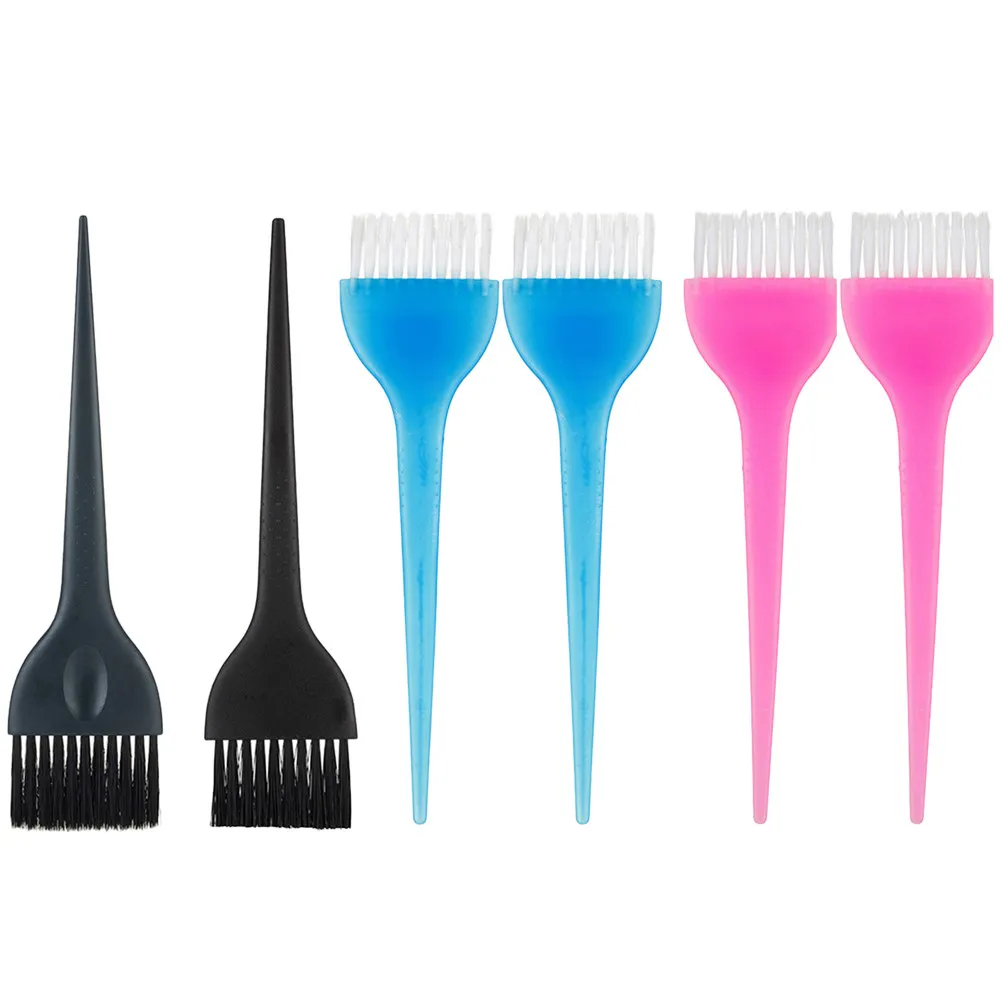 6Pcs Durable Hair Dye Brush Smooth Handle Design for Professional Salon Home Use Coloring Treatment Keratin Application Blue