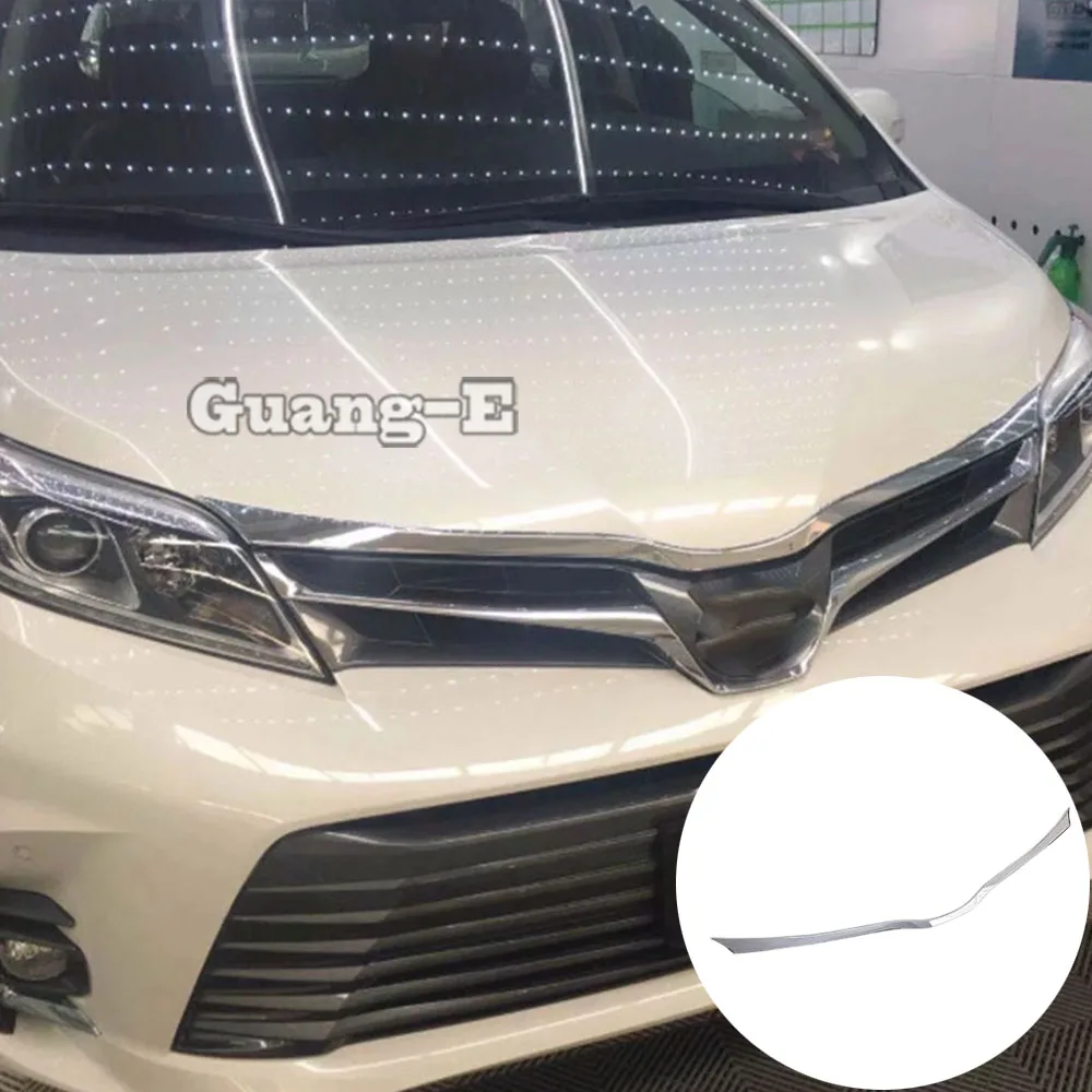 

Car Sticker ABS Chrome Front Engine Machine Grille Grill Racing Hood Lid Trim For Toyota Sienna 2015 2016 2017 2018 2019 2020