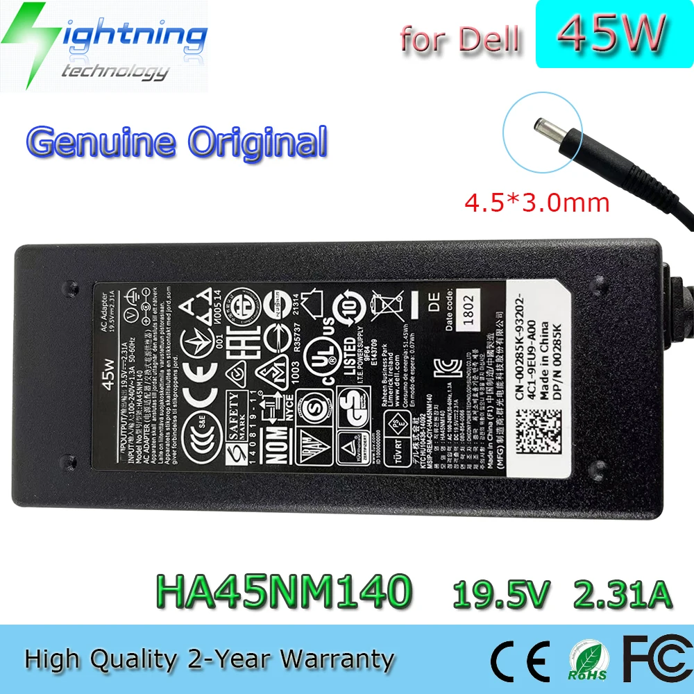 

New Genuine Original 45W 19.5V 2.31A 4.5*3.0mm HA45NM140 3RG0T Laptop Adapter for Dell Optiplex Vostro 0KXTTW AC Charger