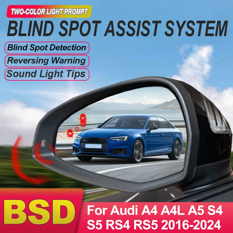 Car Blind Spot Detection System BSD BSA BSM Microwave Sensor Change Lane Aided For Audi A4 A4L A5 S4 S5 RS4 RS5 2017 to 2024