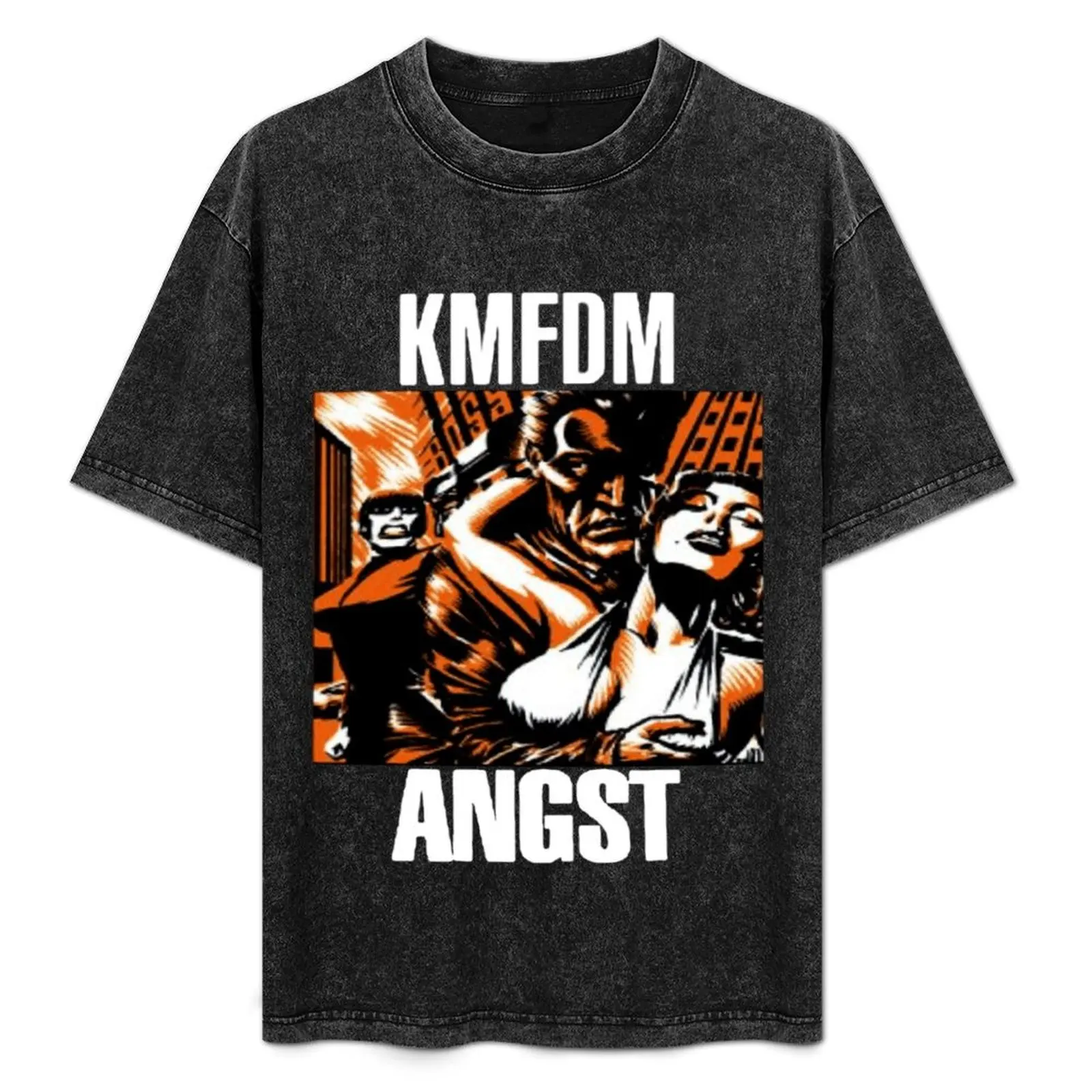 KMFDM ANGST T-Shirt boys animal print graphic t shirt vintage oversized clothing for men