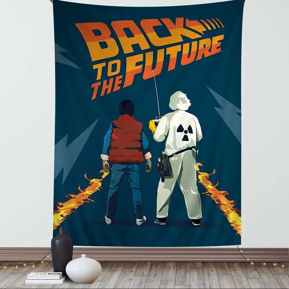فيلم العودة إلى المستقبل DIY قماش مزخرف جداري الفن الخيال العلمي غرفة ديكور المنزل جدار ديكور فني