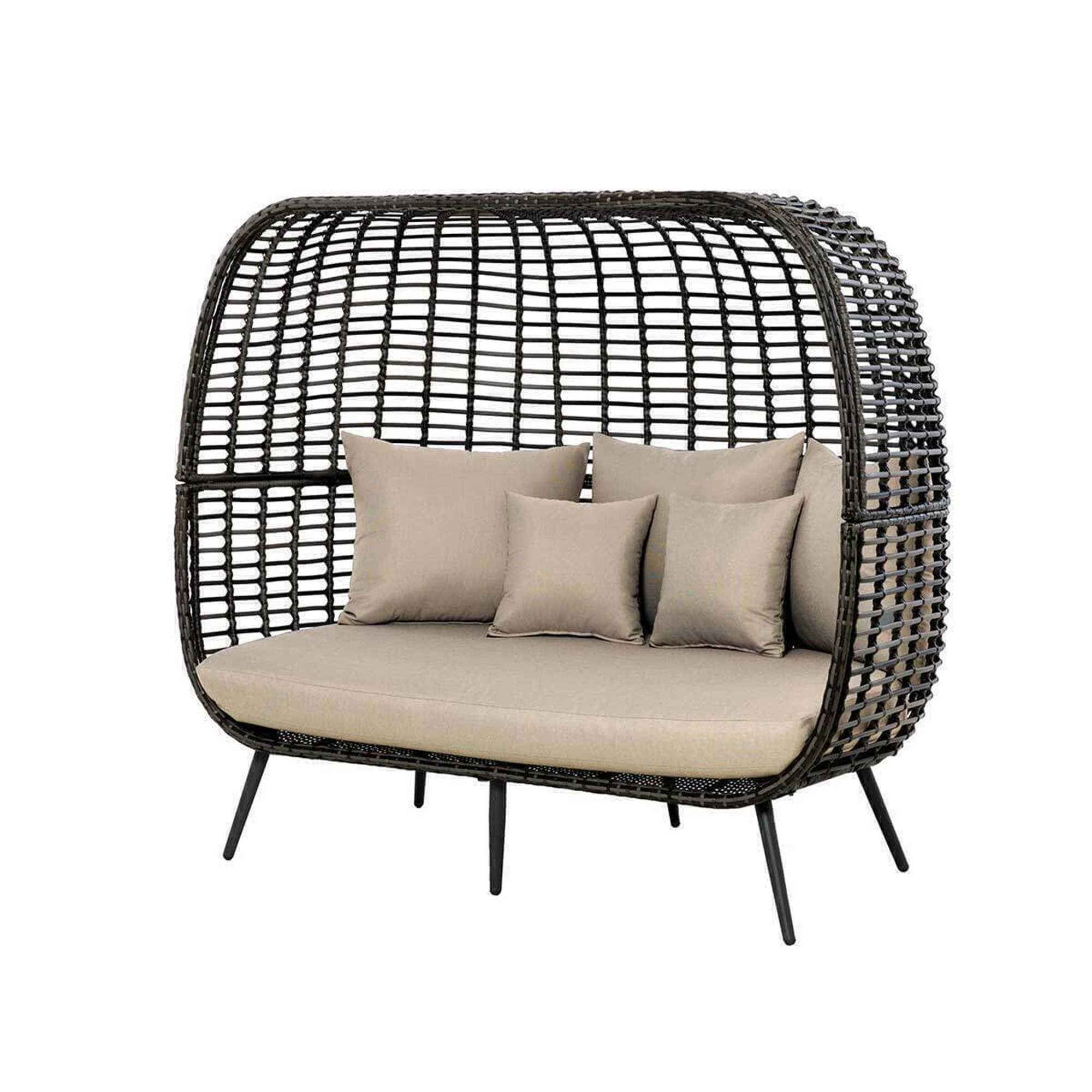 Garden Rattan Chair Outdoor Egg Chair Wicker Hand-woven Patio Stand Double Seat Outside Cocoon Armchairs Large Rocking Chair