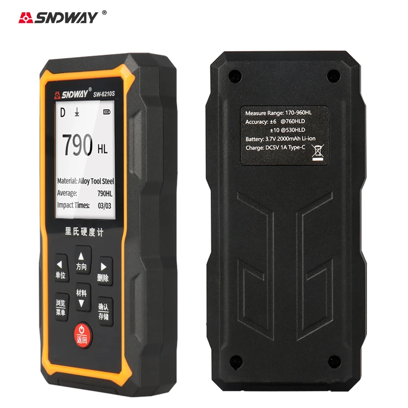 SNDWAY Hardness Tester SW-6210S 170~960HLD HL HB HR(ABC) HV HS Multidirectional Metal Gold Stainless Steel Durometer Metro Tools