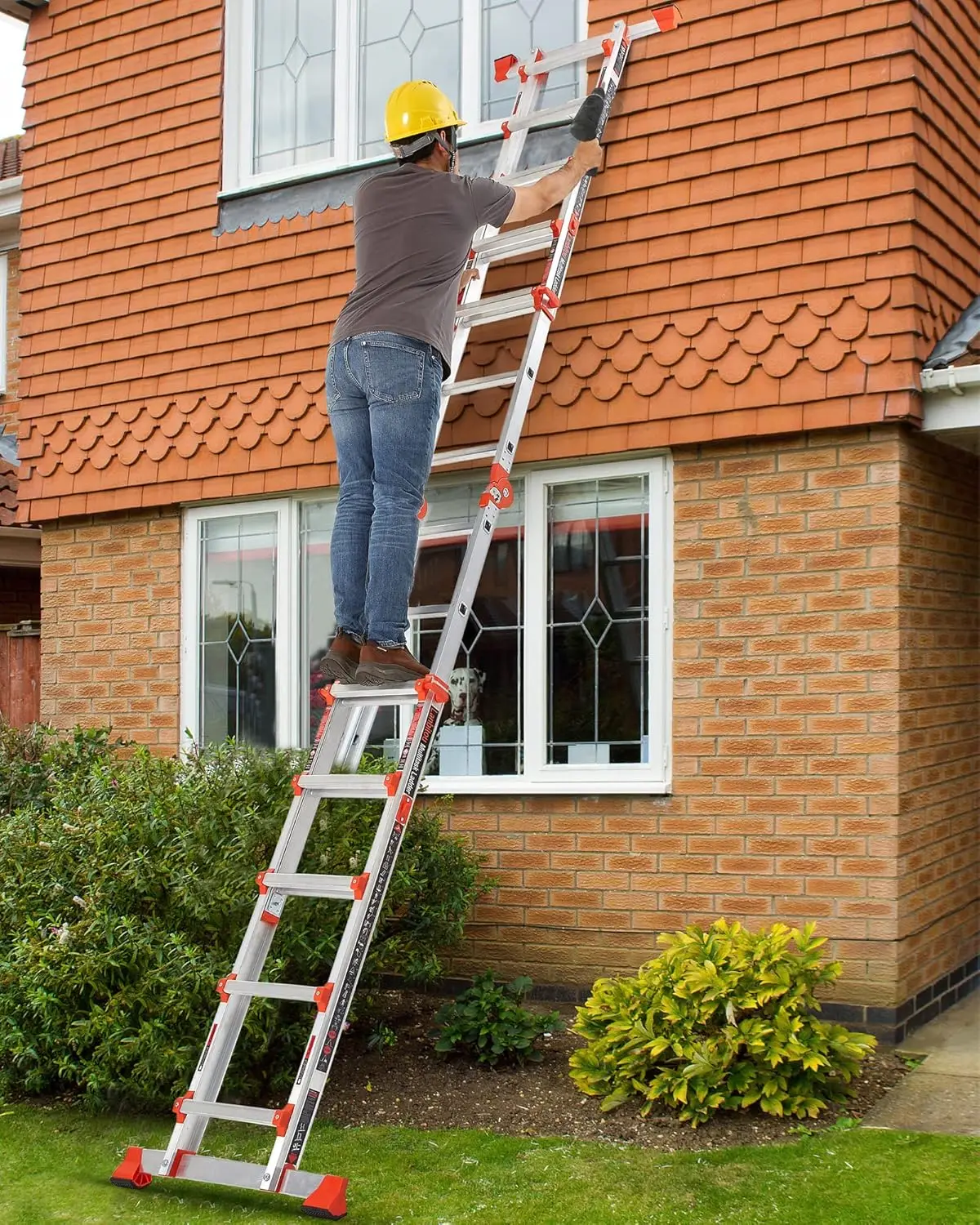 Ladder Extension, 17 Ft Anti-Slip Multi Position Ladder, Storage Folding Ladder, 330 lbs Security Load Te