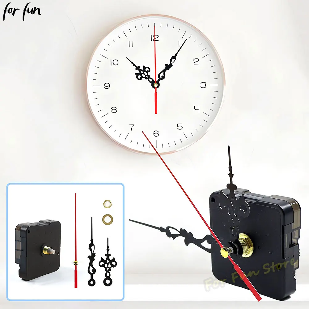 

For Fun Wall Clock Mechanism Silent Quartz Movement Clockwise Sweep Second Movement Machine Hands Pointer Set DIY Repair Parts