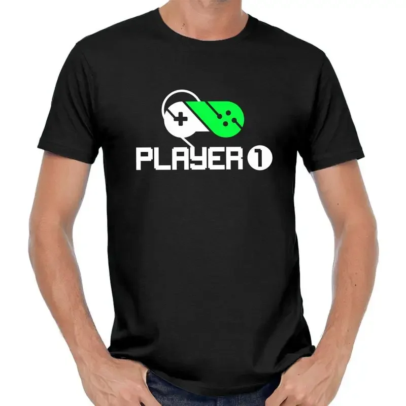 Player 1 2 Gamer Gaming Nerd Addicted Friend Partner Gamepad Game Bro T Shirt