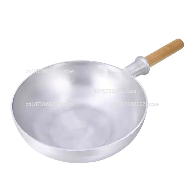 Wok Thickened Commercial Horse Spoon Flat Bottom Aluminum Wok